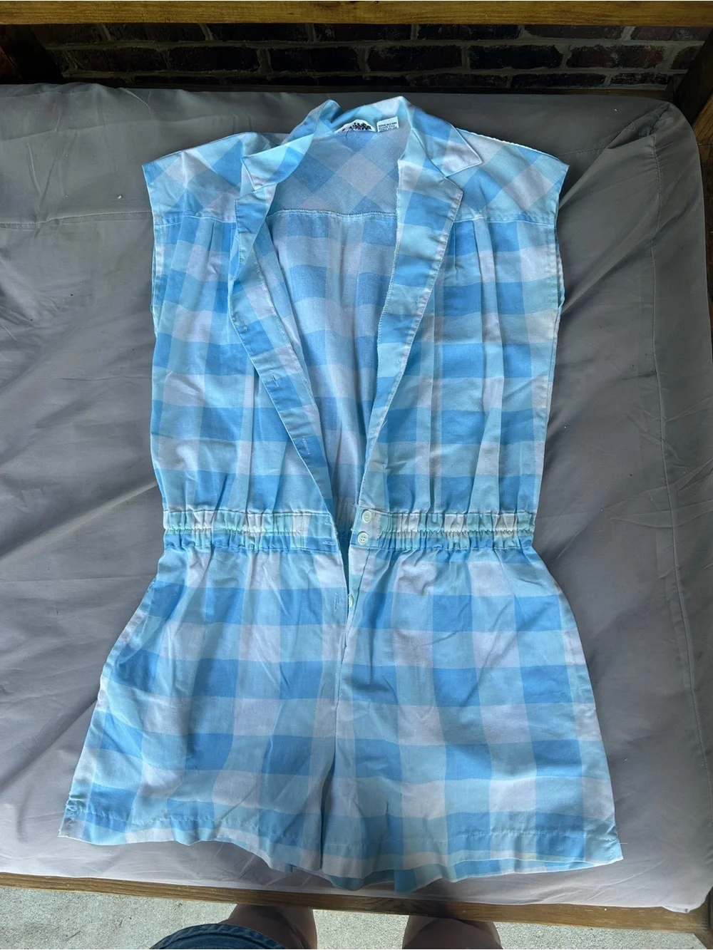 Vintage shirt romper bundle floral plaid stripes large medium